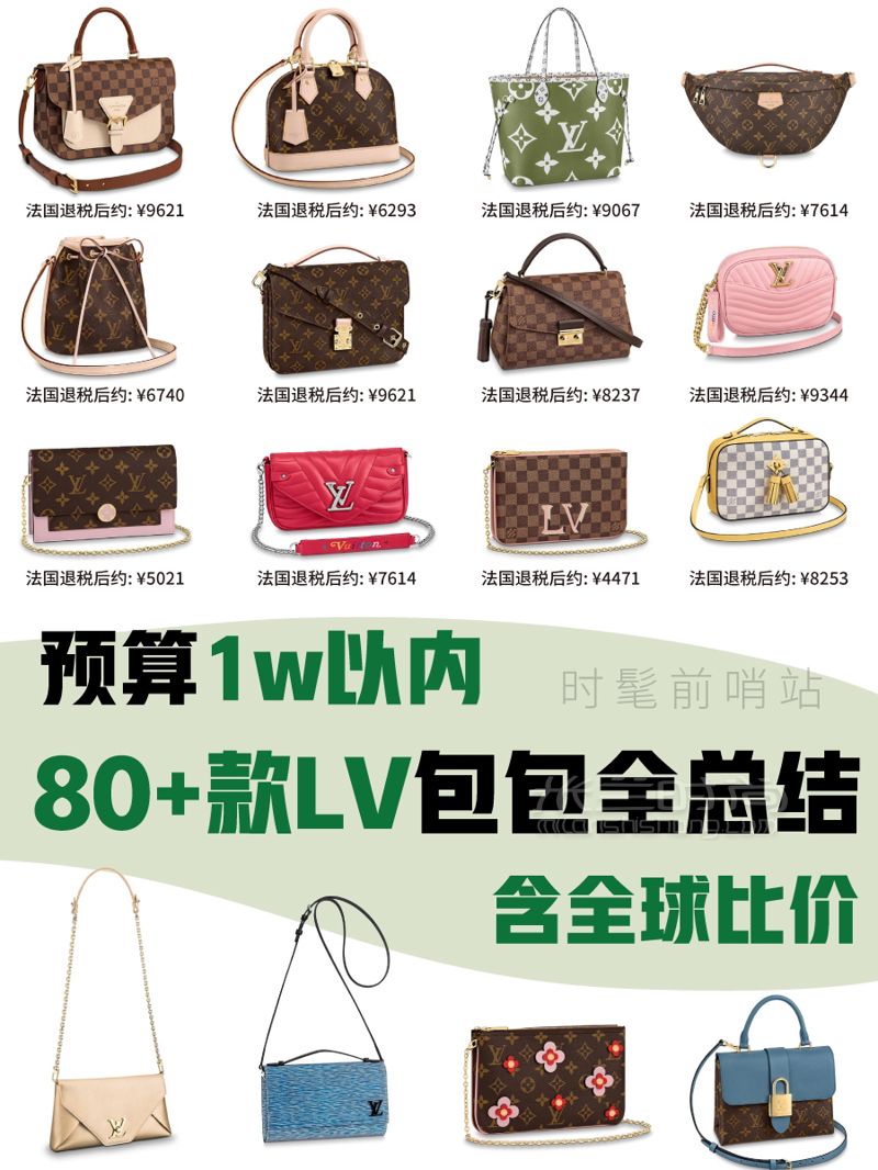 萬元以內(nèi)LV包包大全，奢侈品LV包全球比價(jià)格，附圖片