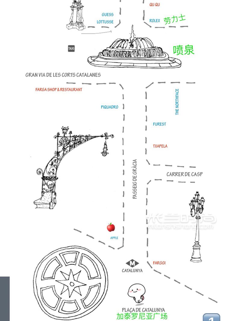 西班牙巴塞羅那感恩大道買買買奢侈品店地圖！全攻略_購(gòu)物地