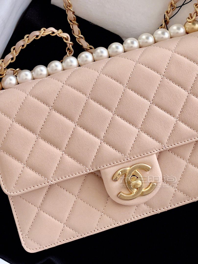 【Chanel】2019春夏最火珍珠包淺米色中號 (2)