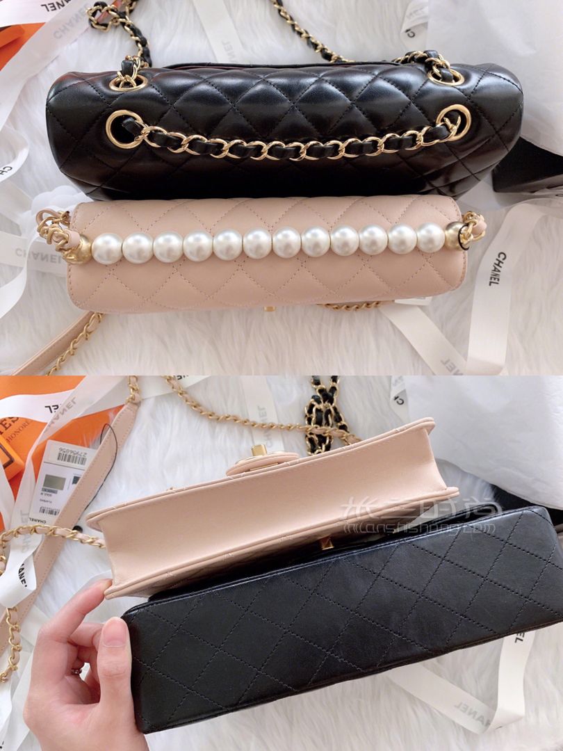 【Chanel】2019春夏最火珍珠包淺米色中號 (3)