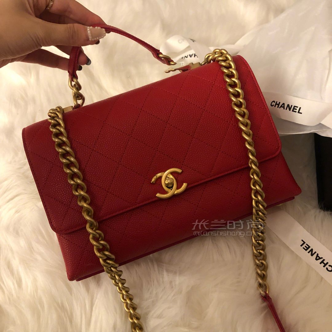 香奈兒Chanel 2019新款氣質(zhì)滿分的紅金鏈條包 (4)