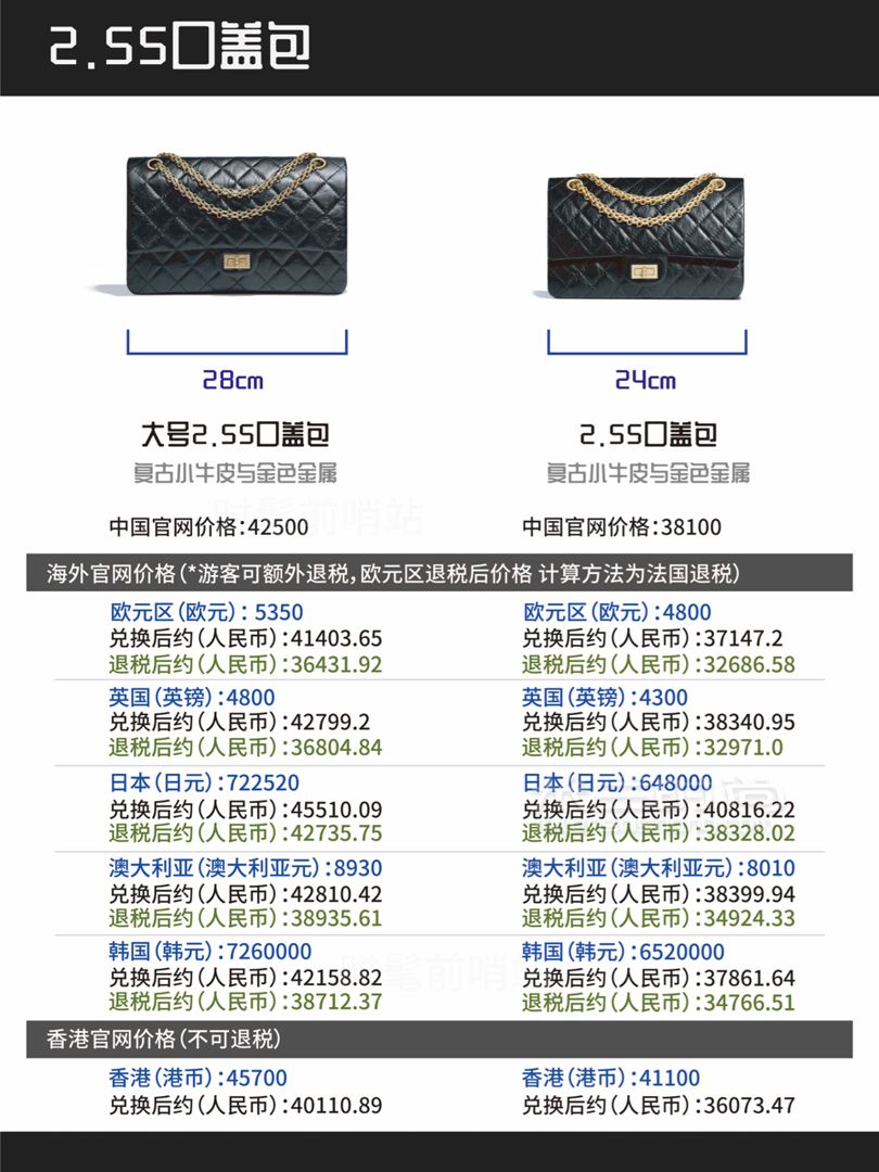 香奈兒 Chanel 經(jīng)典款包包全球比價（2019年5月最新） (5)