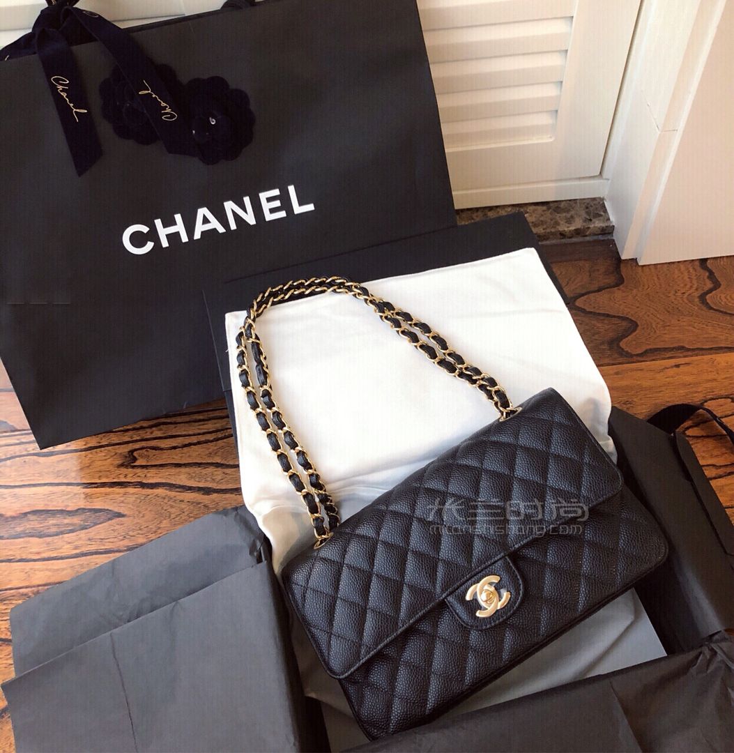 Chanel cf 中號(hào) 牛皮荔枝紋 2018新年第一包 (5)