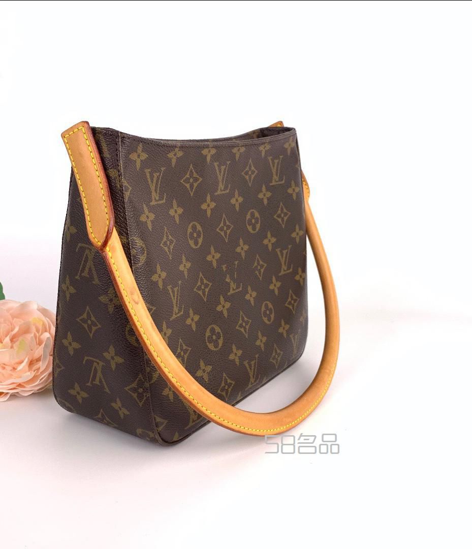 99新 Lv 路易威登 looping中號(hào) 中古老花包,lv手鏈辨認(rèn)真假_14