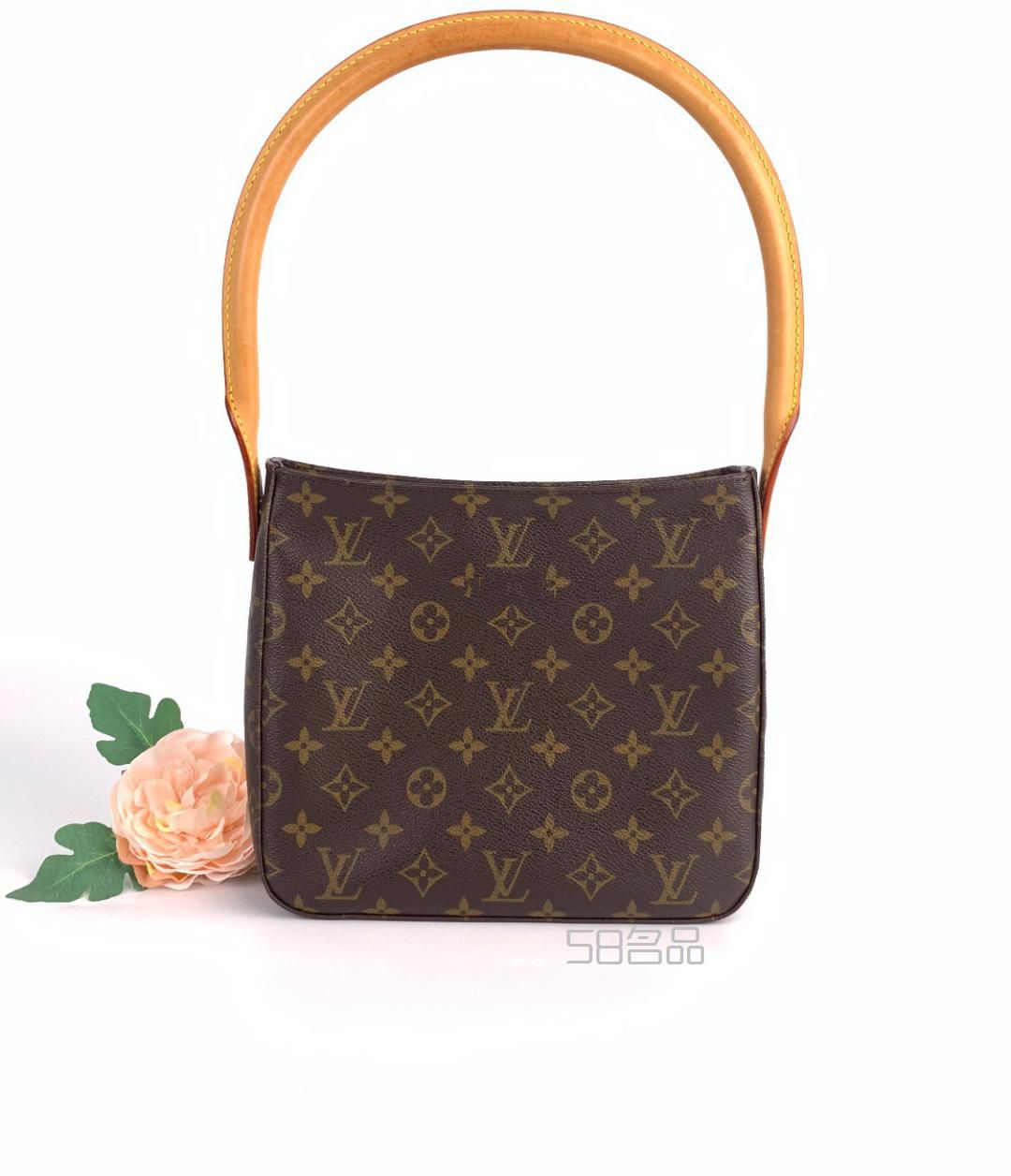 99新 Lv 路易威登 looping中號(hào) 中古老花包,lv手鏈辨認(rèn)真假_1