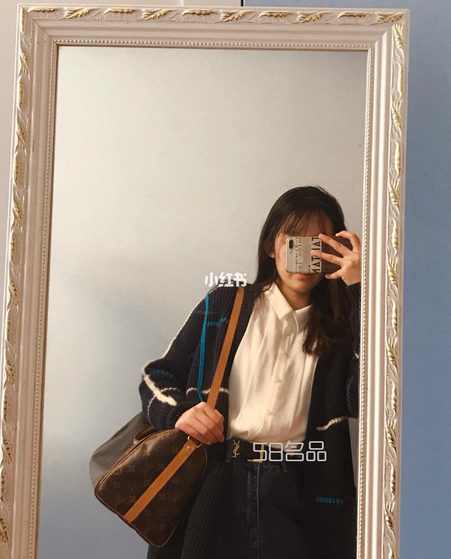 LV speedy30老花包上身圖｜媽媽淘汰下來的包,lv子母包系帶_5