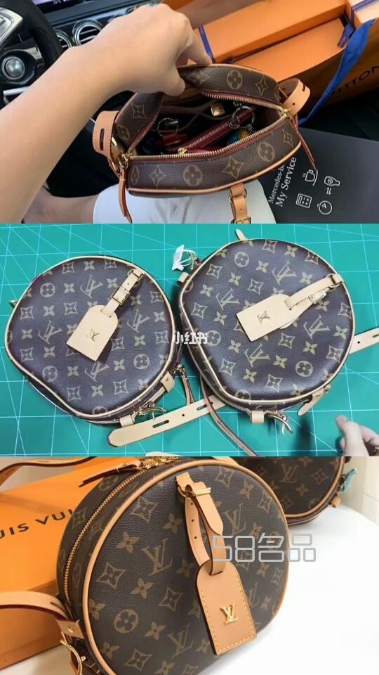 lv軟圓餅包視頻對比講解,lv老花圓筒包_1