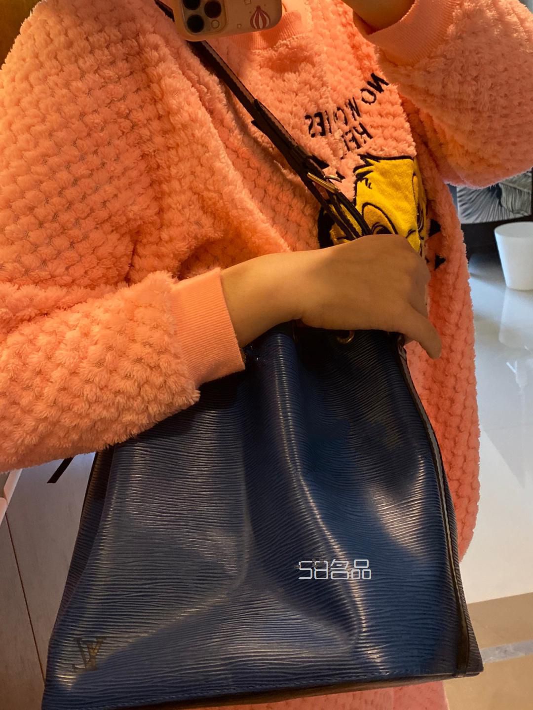 Lv值得買中古包系列—黑籃水波紋拼色水桶,lv的拉鏈_5