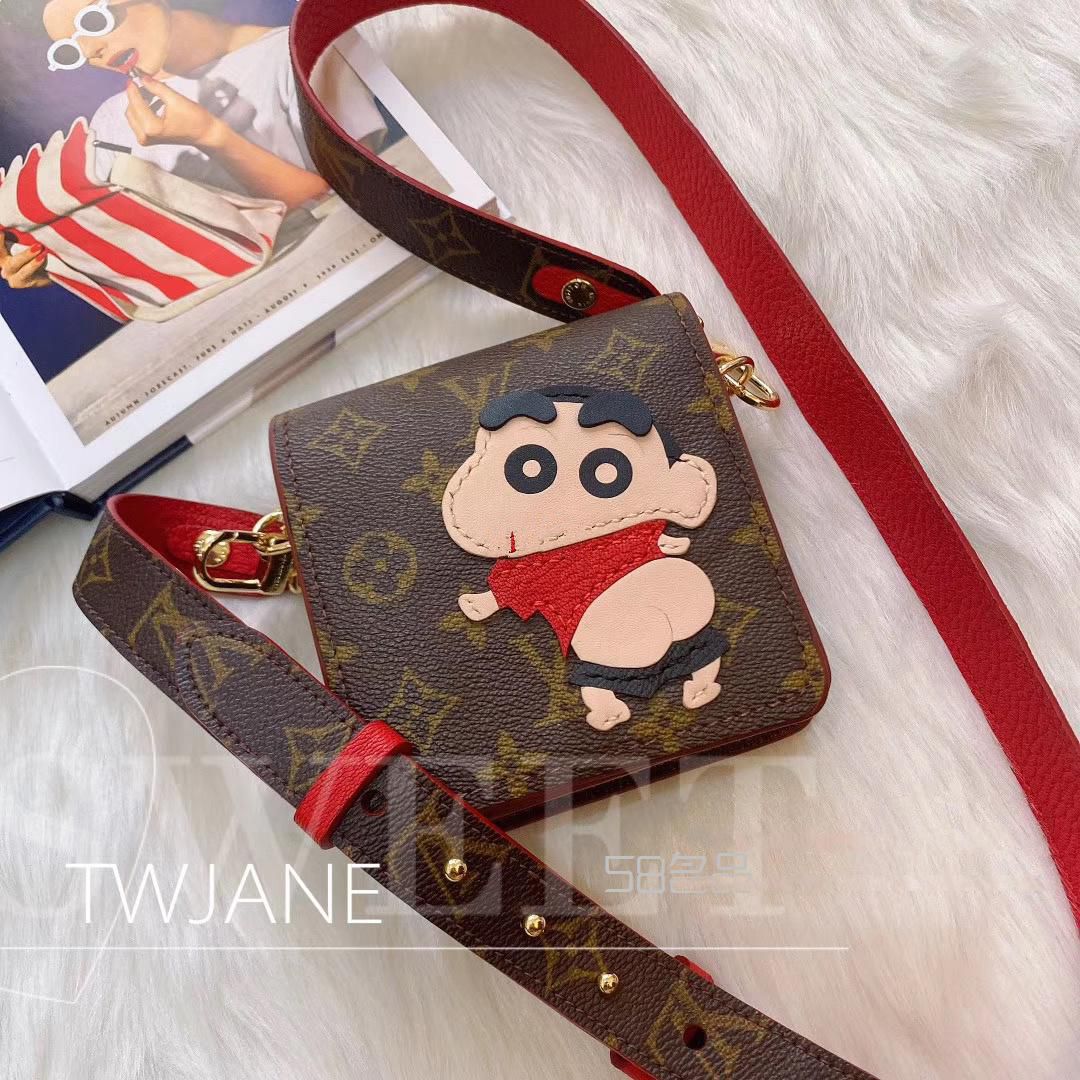 這個lv拆包改造的蠟筆小新也太太太好看了吧,牛仔布lv圍巾_1