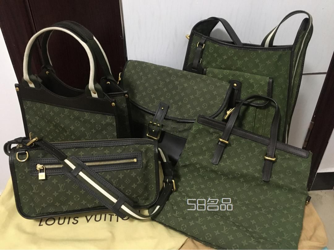 lv路易威登中古綠色丹寧包集合,lv白色棋盤格真假鑒別_1