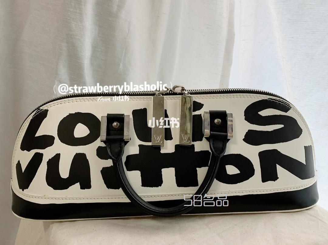 LV 黑白涂鴉包中古包,lv錢包怎么看真假_3