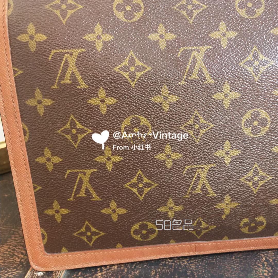 中古包 LV 紅皮公文包 金圓扣 也是少見款哈,lv拉拉鏈品牌_5