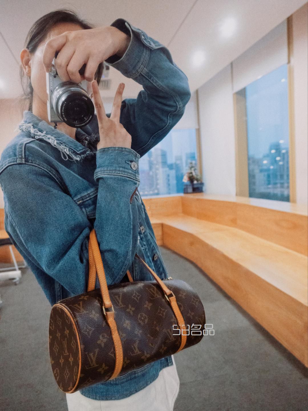 ootd｜LV圓筒包+牛仔外套和牛仔短裙,lv褲腰帶價(jià)格_5