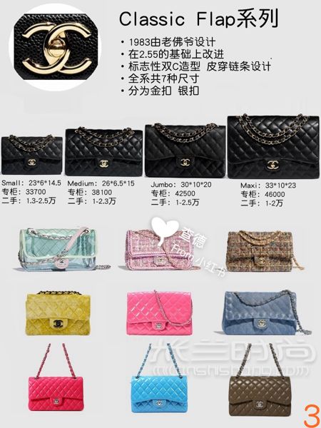 9張圖看懂12款chanel香奈兒包區(qū)別尺寸比價(jià)_3