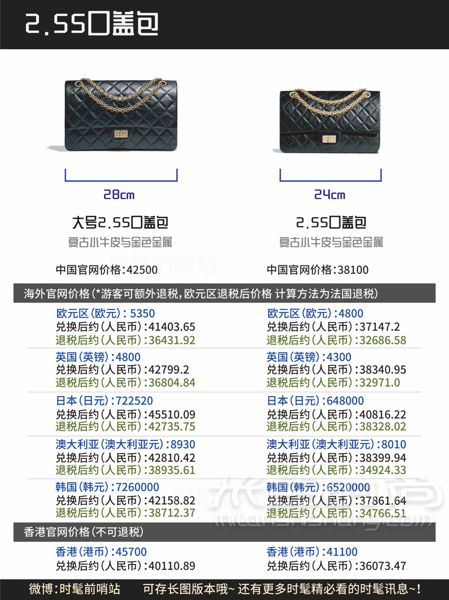 香奈兒 Chanel 經(jīng)典款包包全球比價（2019年5月最新）_5