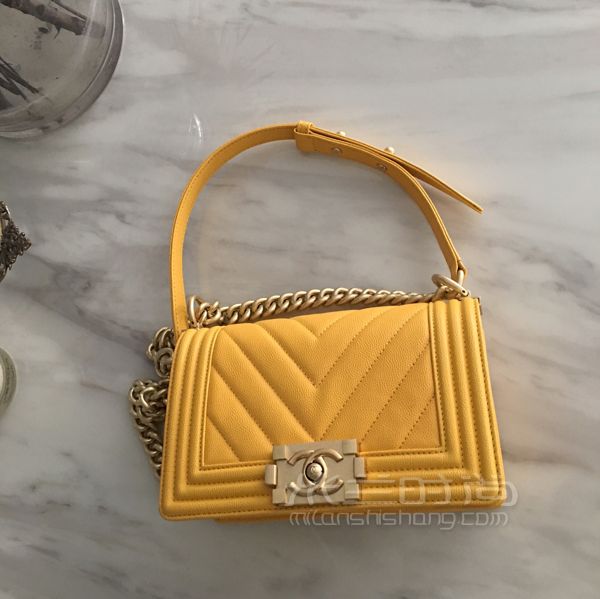 買包記買到了Chanel leboy小號20檸檬黃色超開心_2