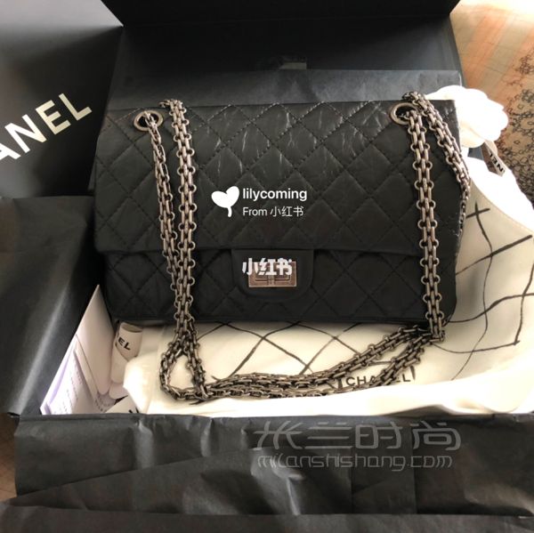 Chanel2.55小號黑銀_1