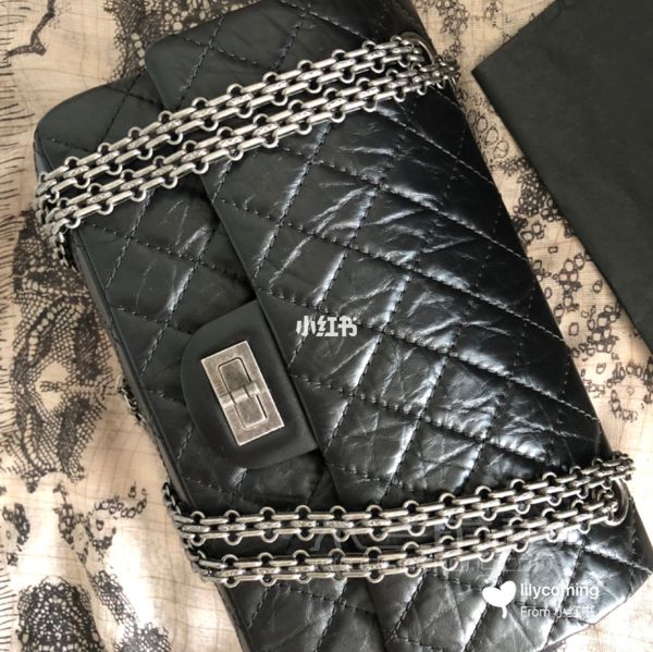 Chanel2.55小號黑銀_4