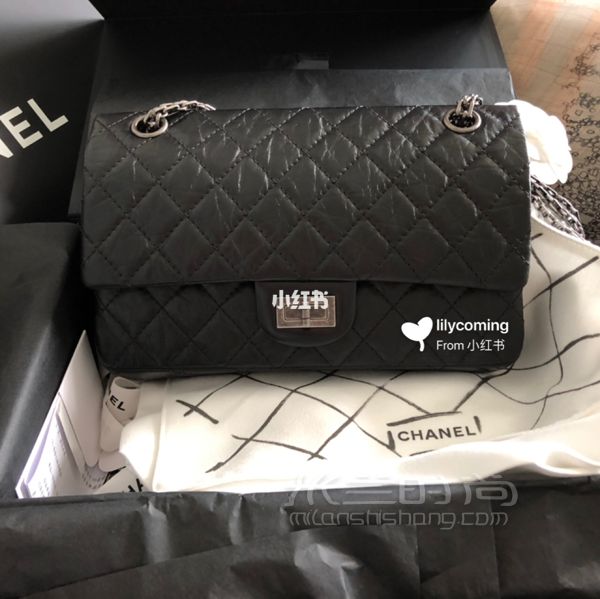 Chanel2.55小號黑銀_2