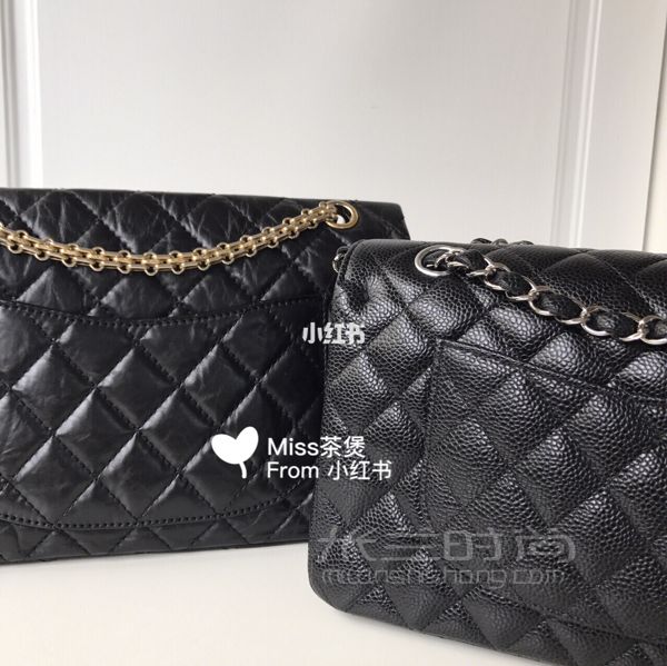 實(shí)用帖Chanel 2.55中號(hào)cf中號(hào)比較_3