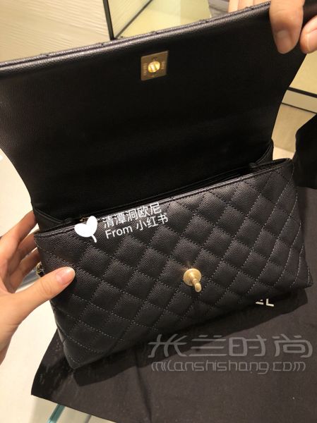 Coco Handle 黑金荔枝皮 蜥蜴柄中號(hào) 韓國(guó)免稅_7