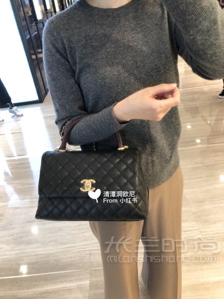 Coco Handle 黑金荔枝皮 蜥蜴柄中號(hào) 韓國(guó)免稅_3
