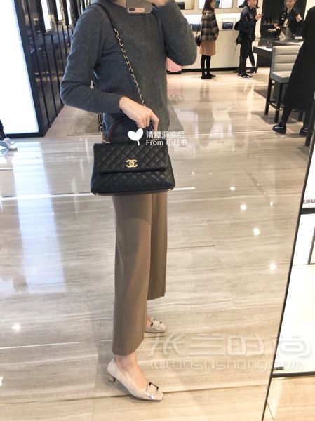 Coco Handle 黑金荔枝皮 蜥蜴柄中號(hào) 韓國(guó)免稅_2