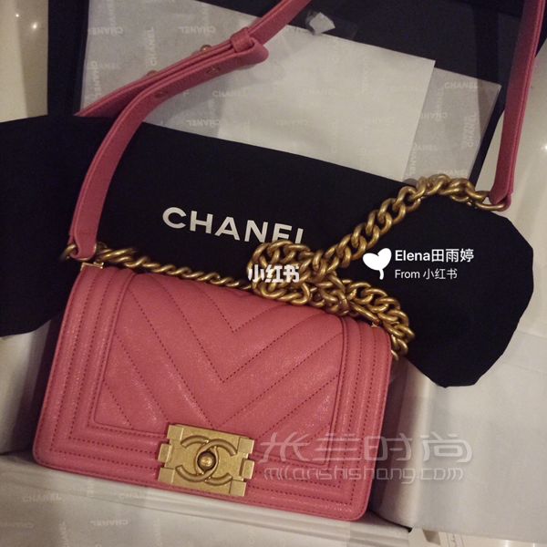 香奈兒Chanel leboy粉色小號～給自己買的第一個(gè)香奈兒包包～_5