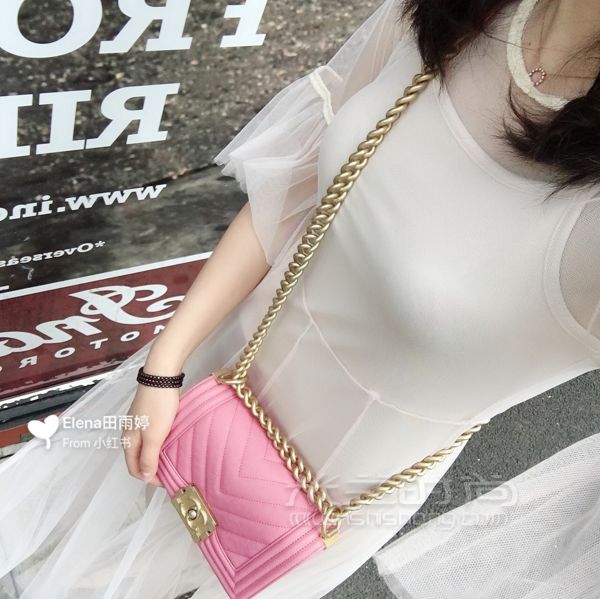 香奈兒Chanel leboy粉色小號～給自己買的第一個(gè)香奈兒包包～_2