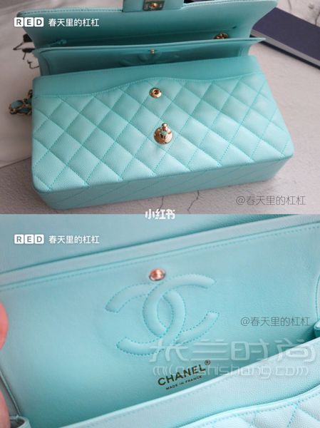 新包包2019早春新款香奈兒Chanel cf包Tiffany藍(lán)中號(hào)_7