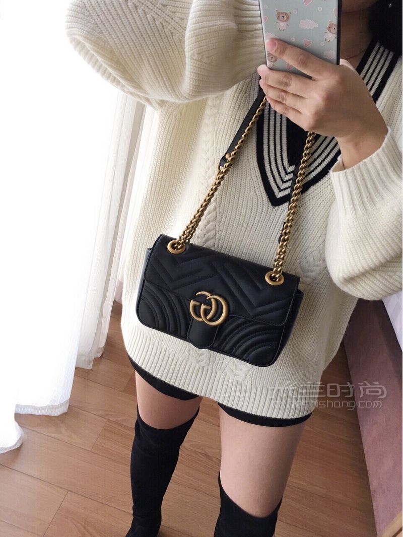 Gucci Marmont mini 上身圖片 接之前這個(gè)Gucci包篇答應(yīng)大家的上身圖片來(lái)了_5