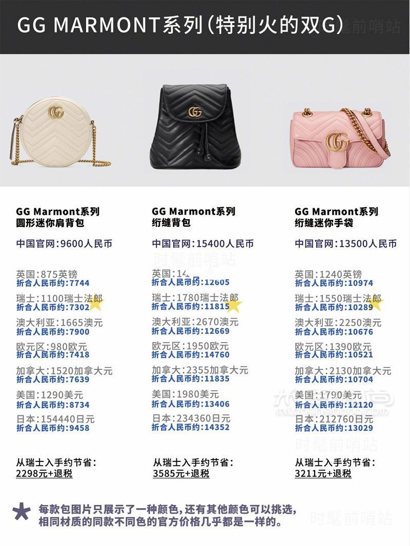 2019年5月最新Gucci比價古馳新款 經(jīng)典款包包8國官網(wǎng)全球比價！_3