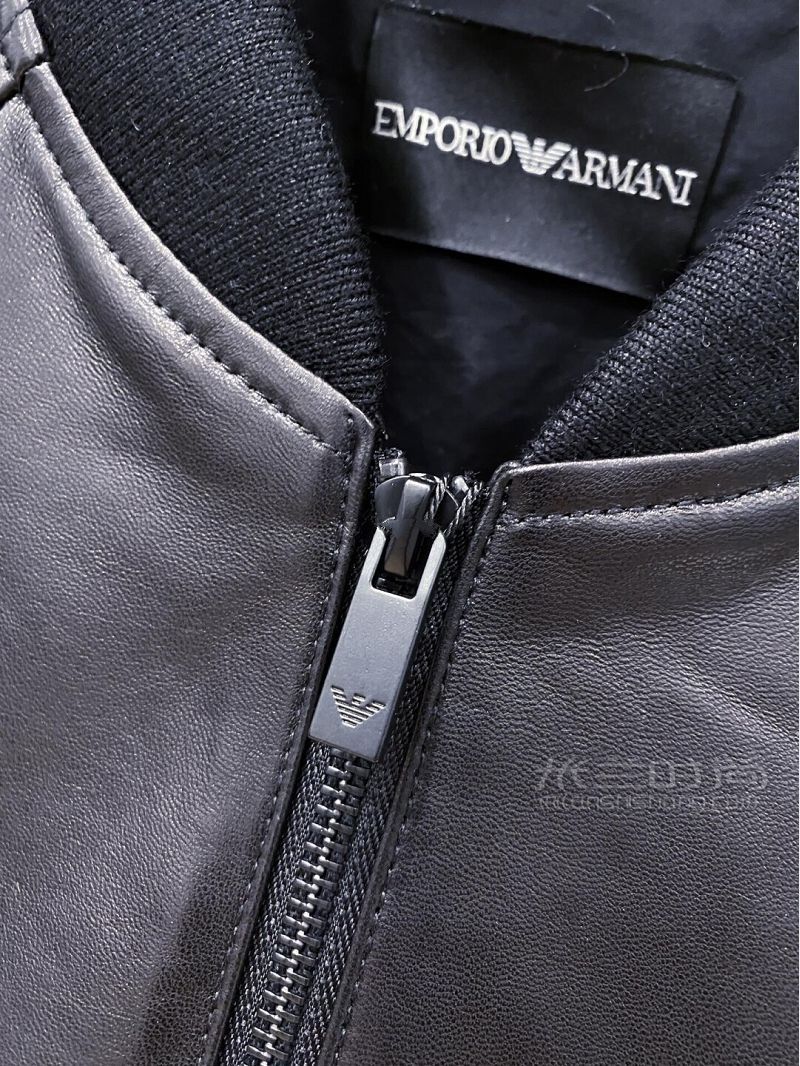 耍帥的阿瑪尼棒球服皮衣夾克 棒球服_3