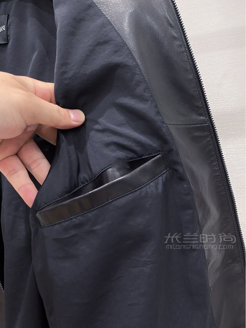 耍帥的阿瑪尼棒球服皮衣夾克 棒球服_6