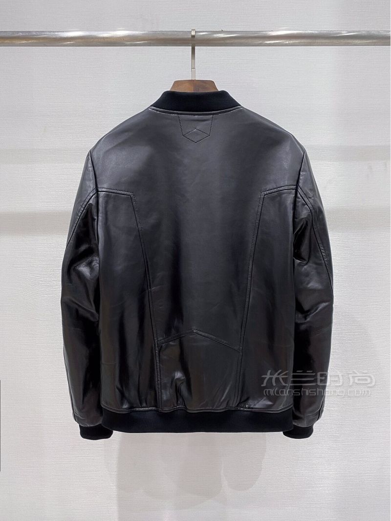 耍帥的阿瑪尼棒球服皮衣夾克 棒球服_9