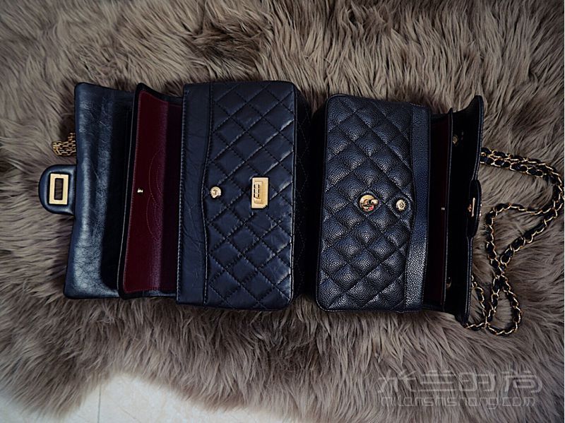 Chanel CF和香奈兒 2.55小號黑金對比 法國自由行_2