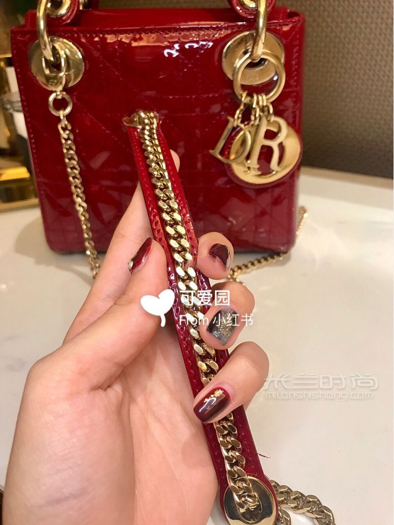 年度最愛包Lady Dior戴妃包三格 酒紅色戴妃包_7