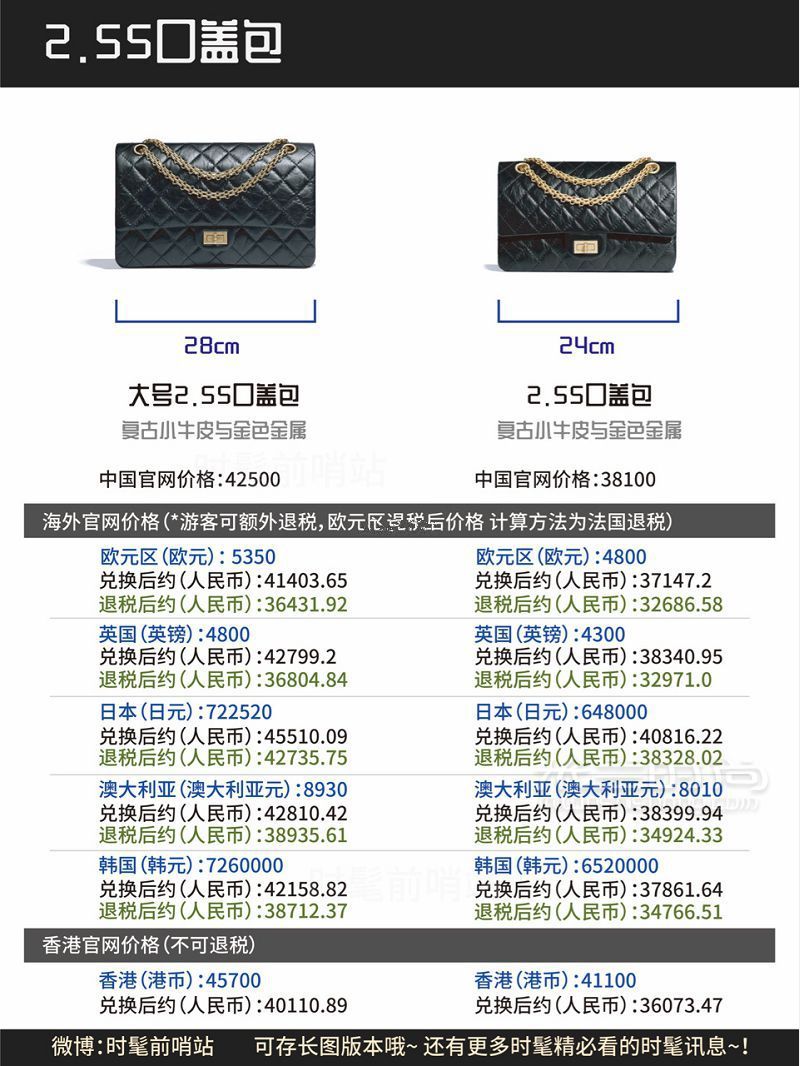 香奈兒Chanel 經(jīng)典款包包全球比價 香奈兒包包價格表_5