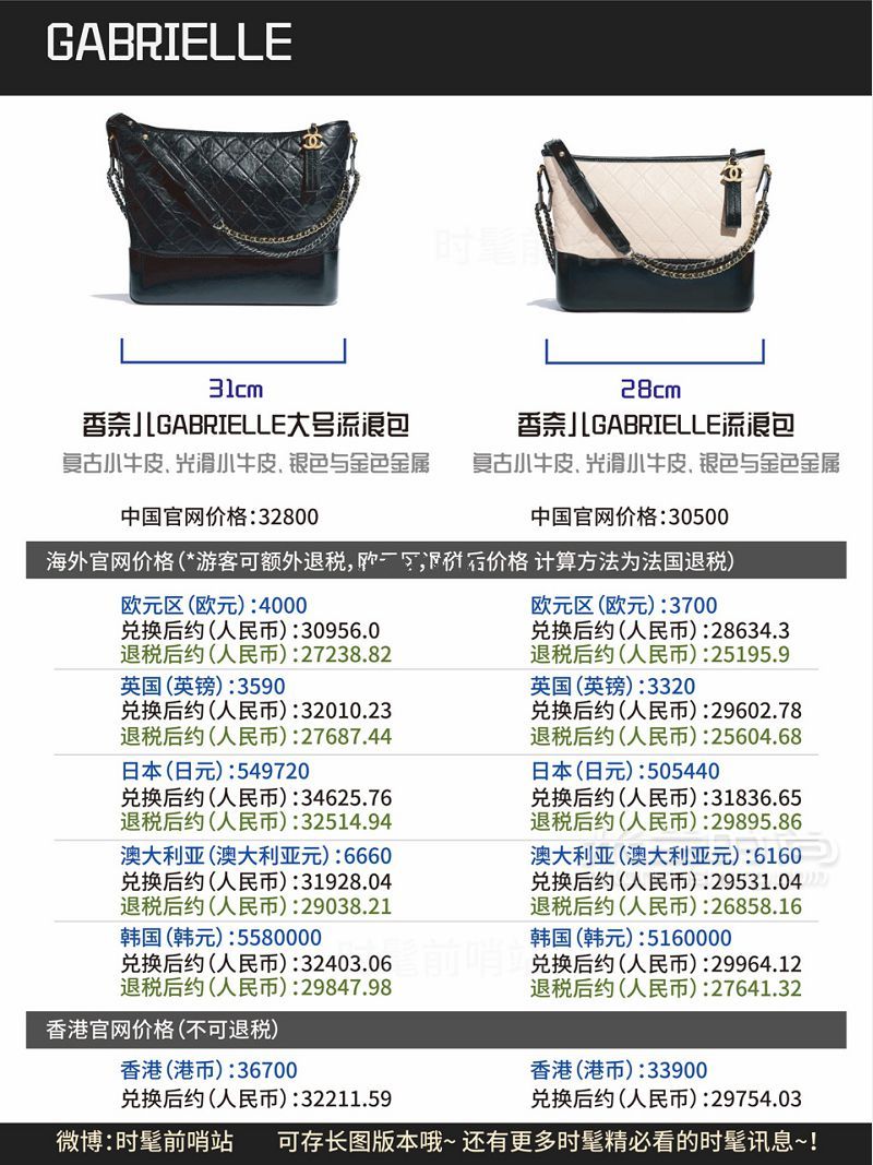 香奈兒Chanel 經(jīng)典款包包全球比價 香奈兒包包價格表_8