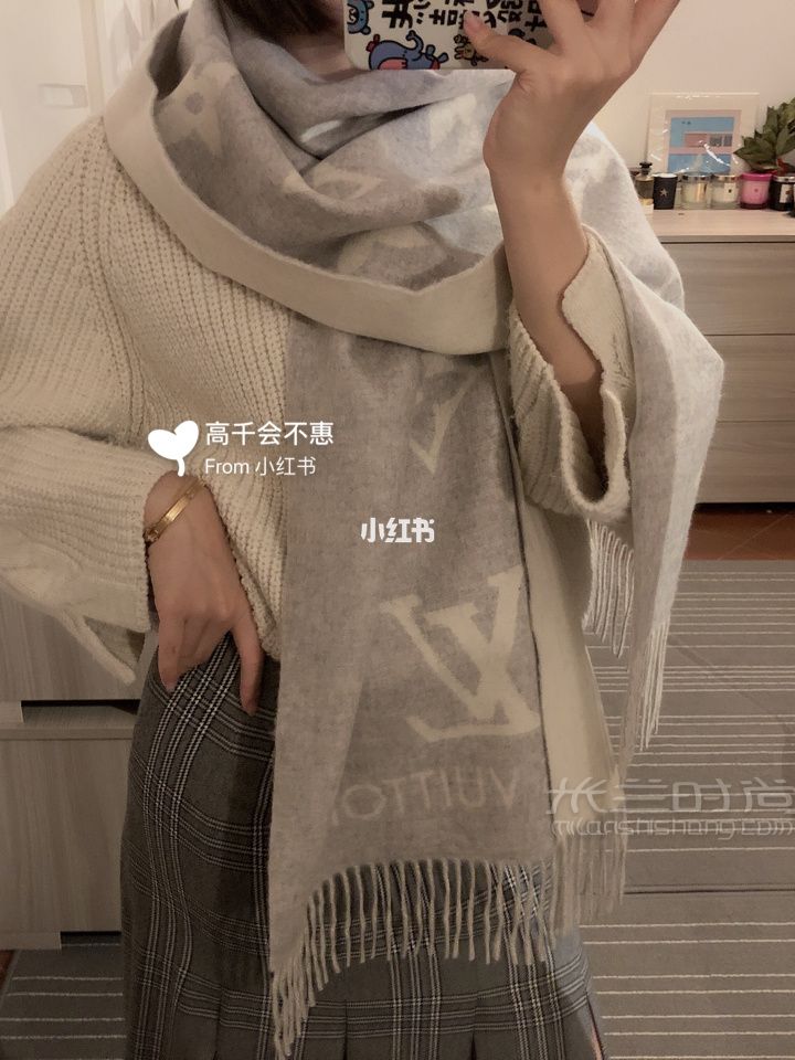 LV羊絨圍巾 顏色對比推薦 LV純羊毛圍巾_5