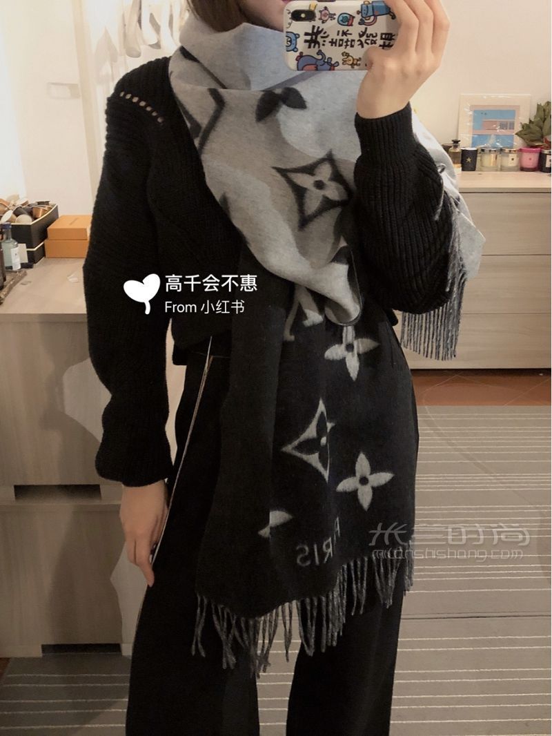 LV羊絨圍巾 顏色對比推薦 LV純羊毛圍巾_4