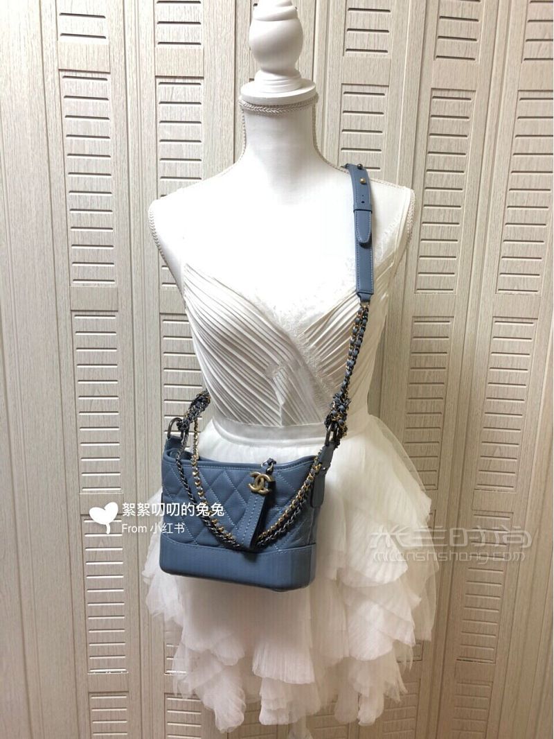 CHANEL流浪包霧霾藍背法展示1上篇 背了一個多月了寫下使用感受_5