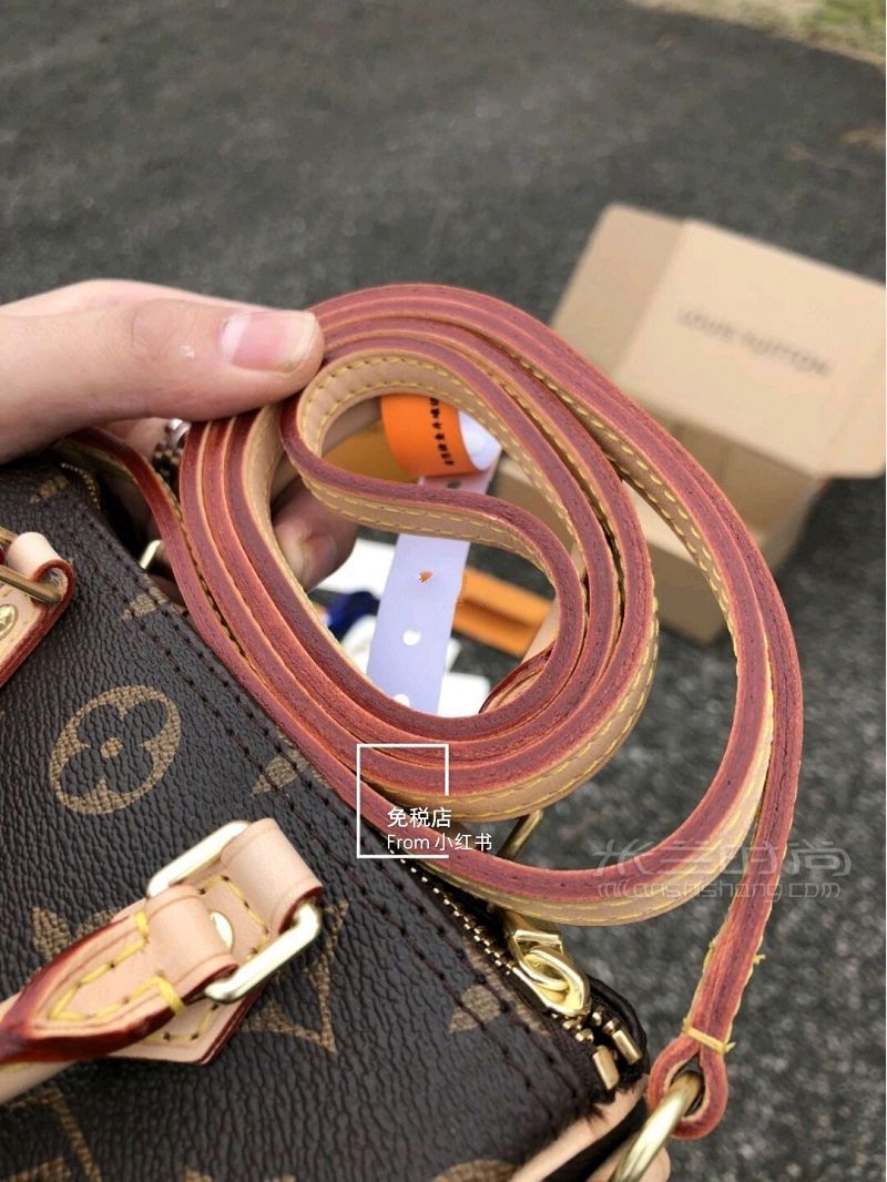 LV路易威登Nano Speedy 老花mini斜跨枕頭包女包_9