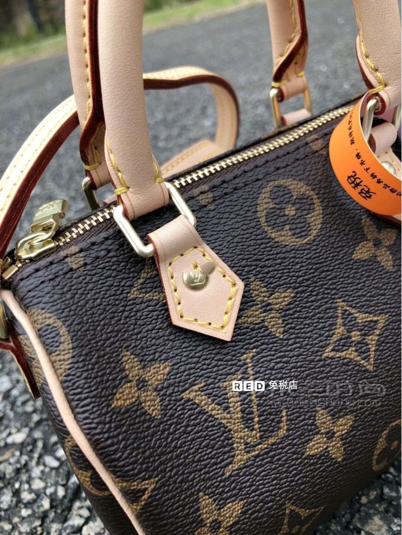 LV路易威登Nano Speedy 老花mini斜跨枕頭包女包_3