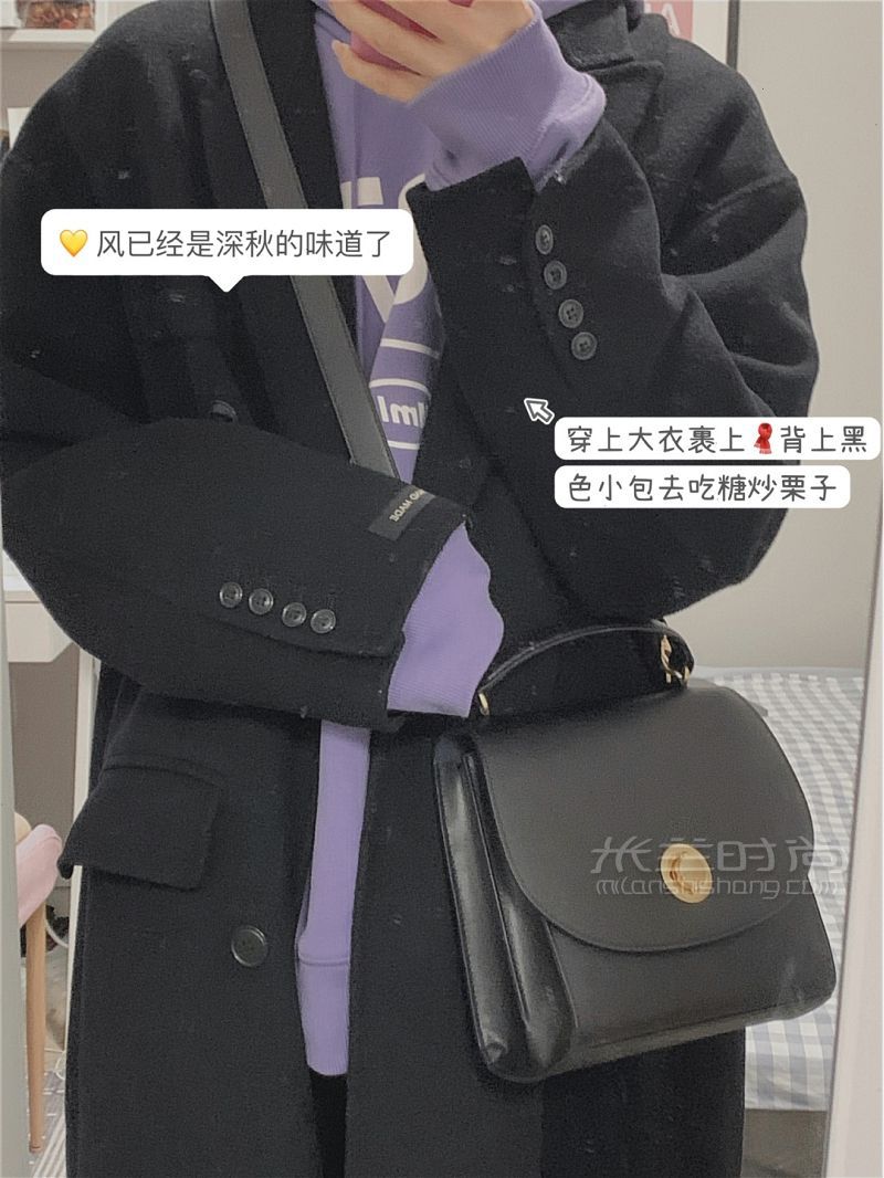 小眾古著感！秋冬誰背誰好看的黑色單肩包-大衣-最愛的包_1