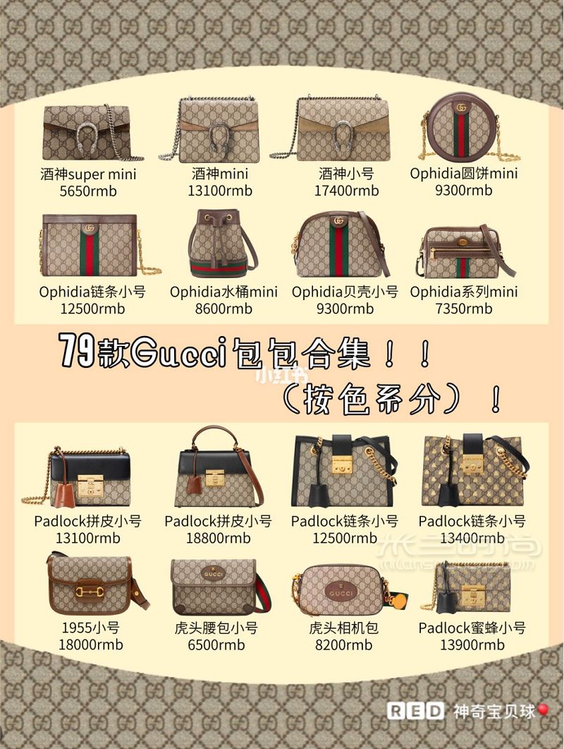 79款Gucci各大系列包包合集  按色系分雙g百搭復(fù)古_1