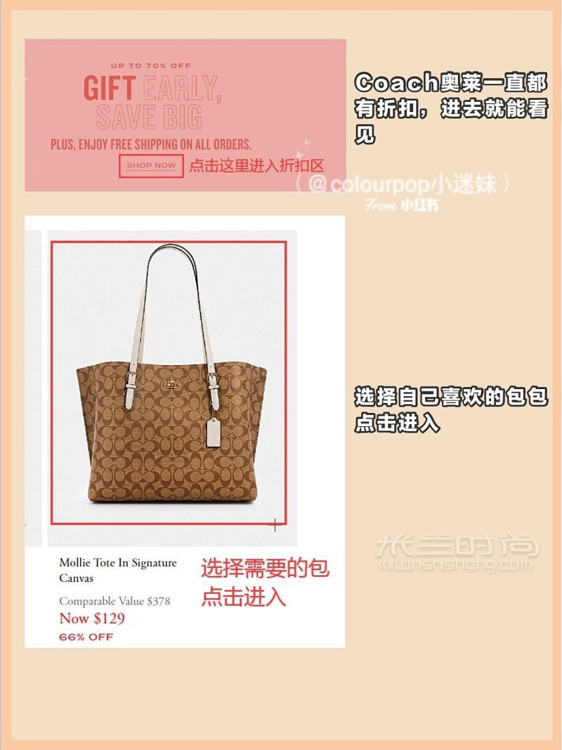 Coach奧萊官網(wǎng)海淘攻略3折入手tabby包包_3