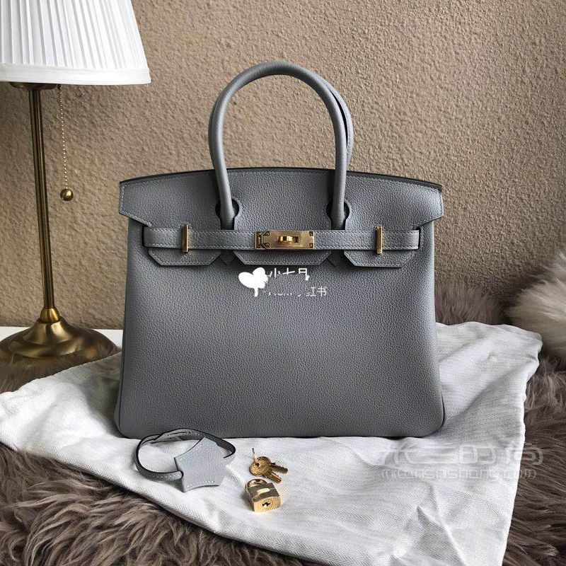 Hermes定制Birkin30海鷗灰實(shí)拍圖_1