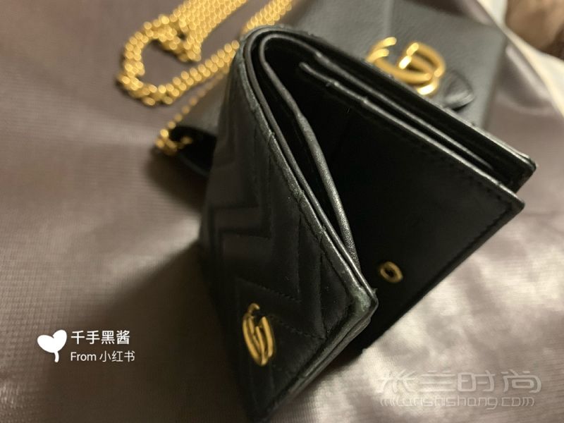 分享一下最近常用的鏈條包和錢包gucci古馳 古馳復(fù)古大logo雙G鏈條包_2