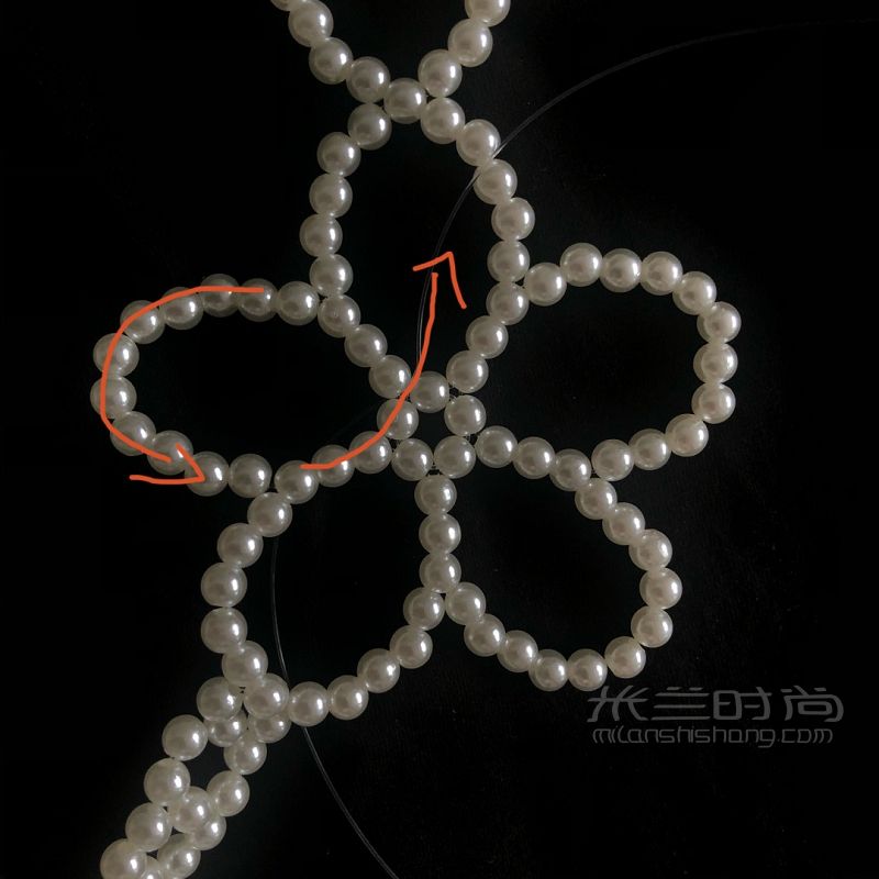 串珠diy  花花包鏈教程 珍珠包興趣愛好_7